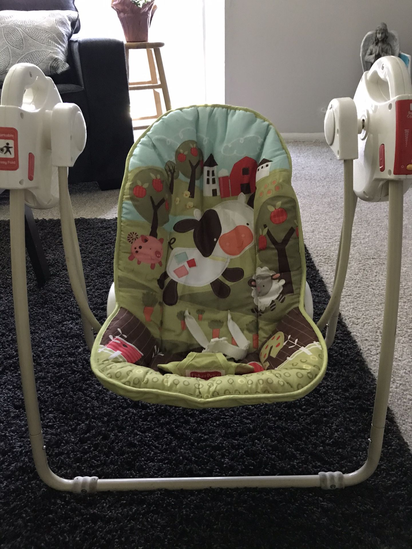 Fisher Price Farm Animal Portable Baby Swing