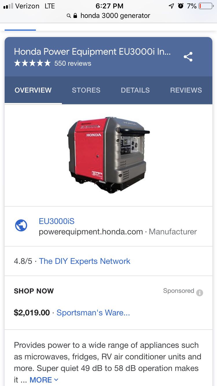 Honda Generator 3000