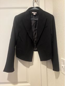 H&M black crop blazer