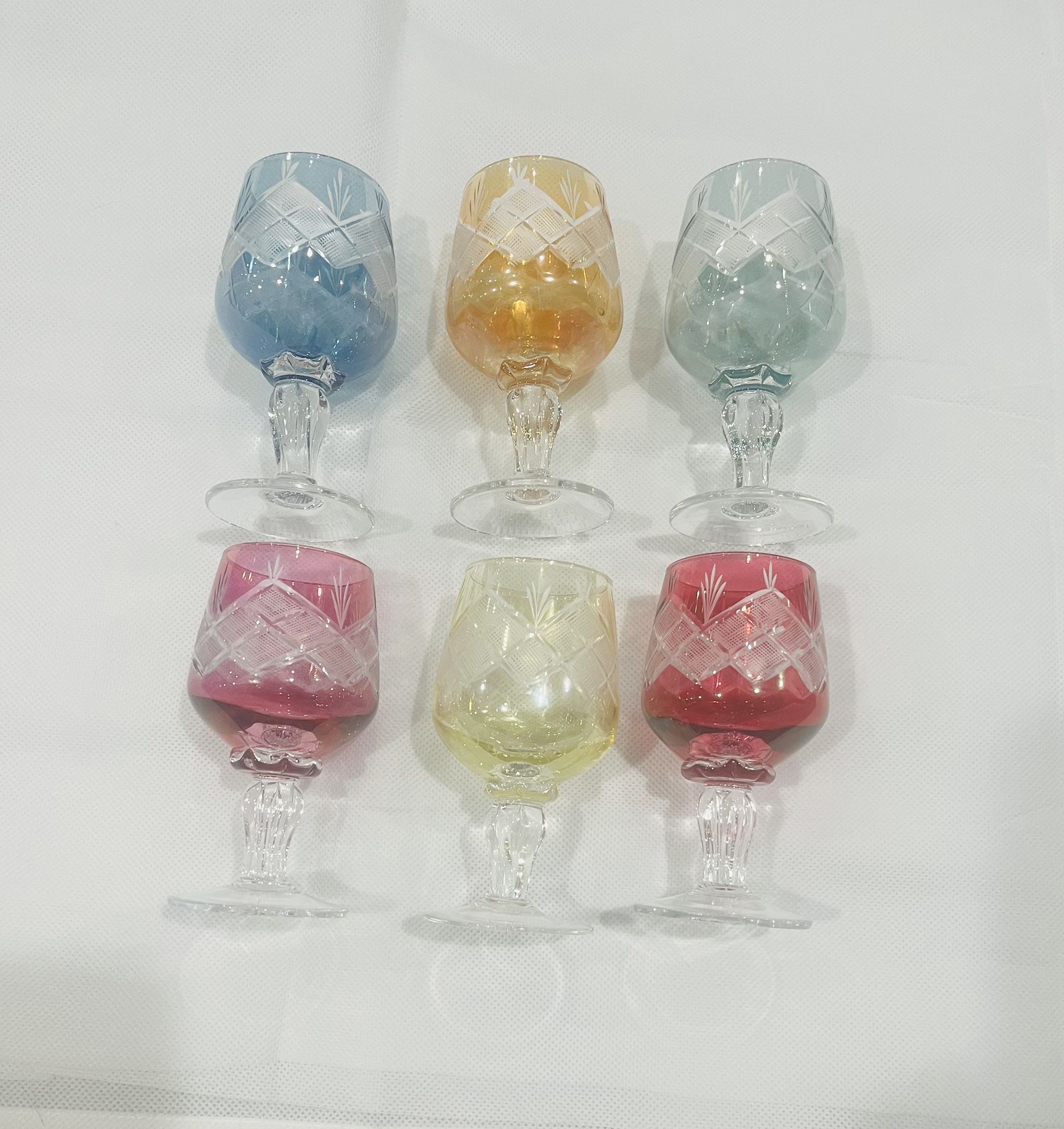Beautiful Etched Italian Marsala Glasses