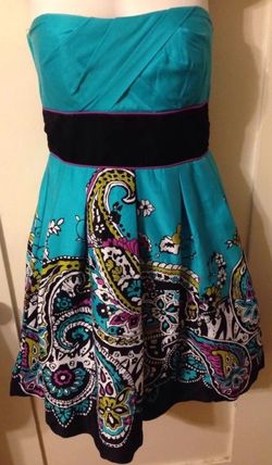 Teal Dress W Tulle Skirt Womens sz 5