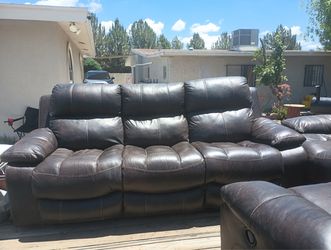 Brown Leather - Sofa, Loveseat & Chair