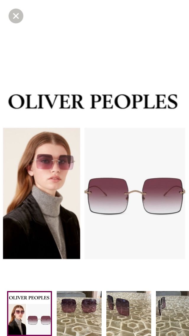 Oliver Peoples UV-Protected Square Rimless Sunglasses (0OV1268S)