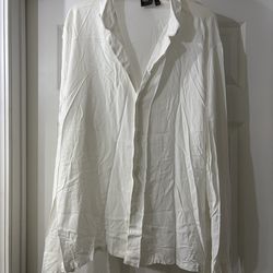 ASOS Men's White Lightweight Button-Up Dress Shirt