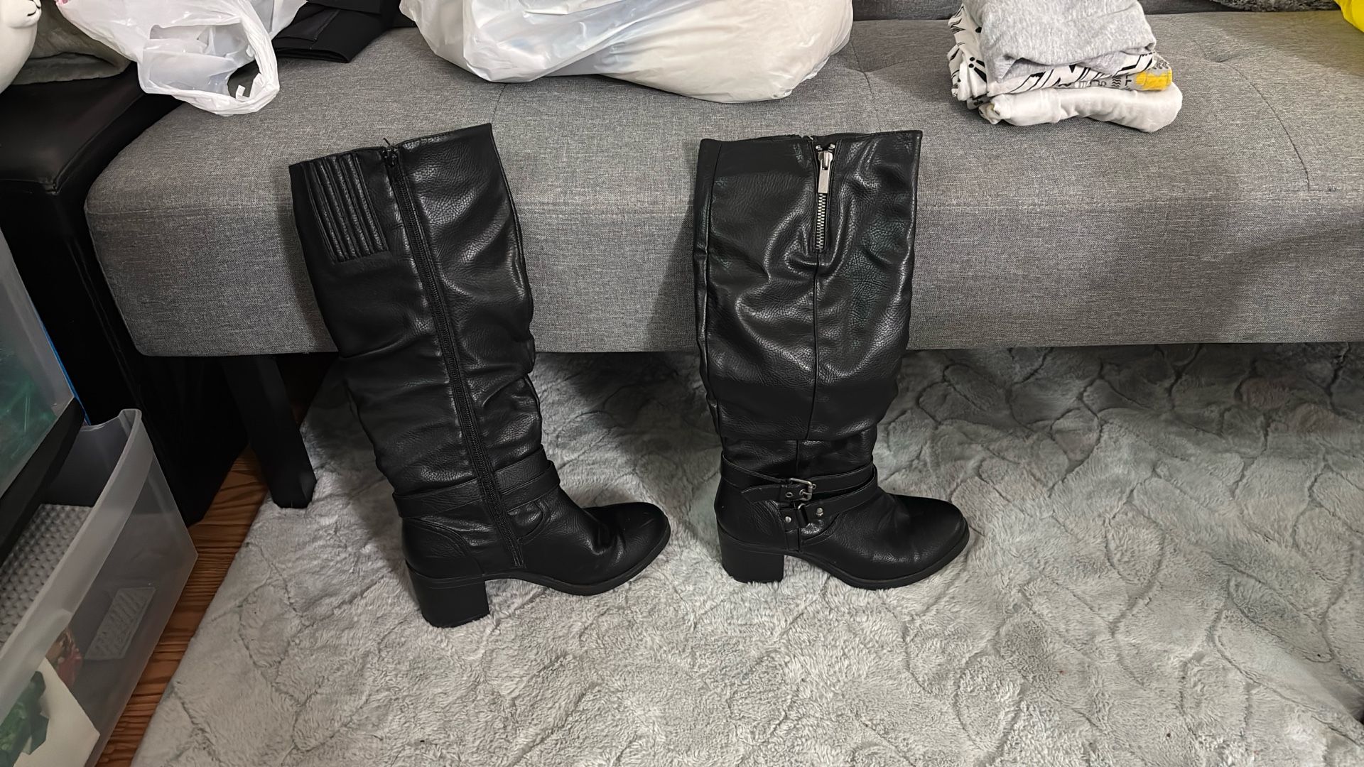 Leather boots