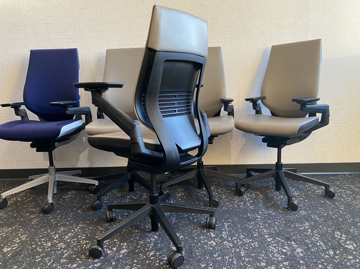 Steelcase Gesture With Wrapped Back In Mica Color Elmosoft Leather