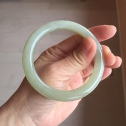Jade Bangle 56mm light green/yellow/gray