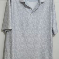 Hickey Freeman Shirt Mens  Gray Polo Golf Stretch Performance Stretch XXL
