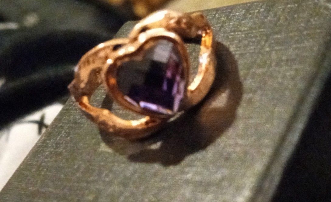 Heart shaped amethyst gemstone 