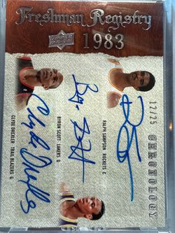2007 Upper Deck Chronology Freshman Registry /25 Drexler/Scott/Sampson Blazers Lakers Rockets triple auto