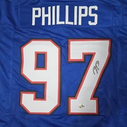 Jordan Phillips Buffalo Bills Signed Blue Custom Jersey Beckett Autograph 