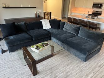 Living Spaces 3 Piece Sectional – Nate + Jeremiah – Black