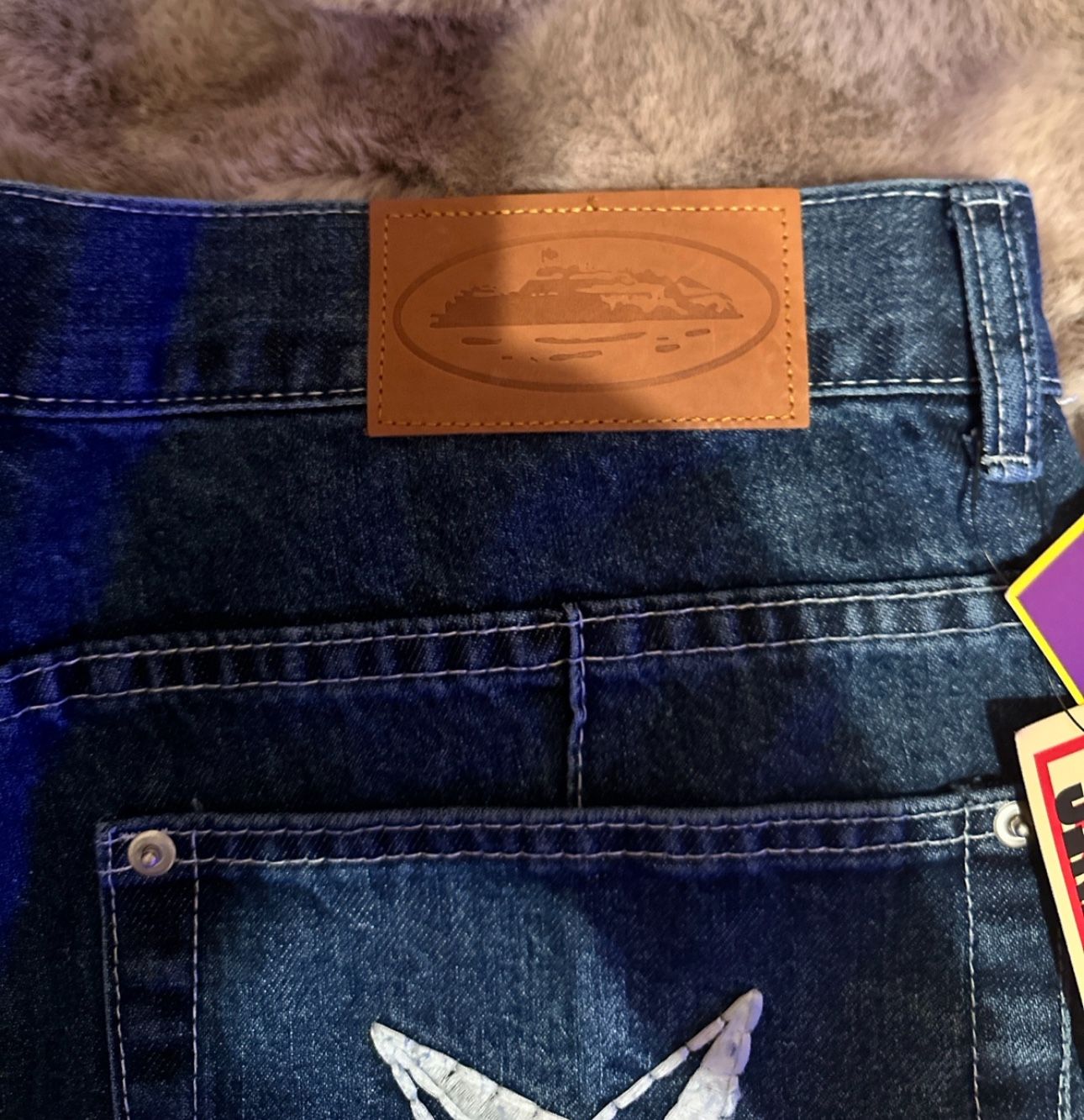 Corteiz C Star Denim Jorts Faded Blue - bibarnabloc.cat