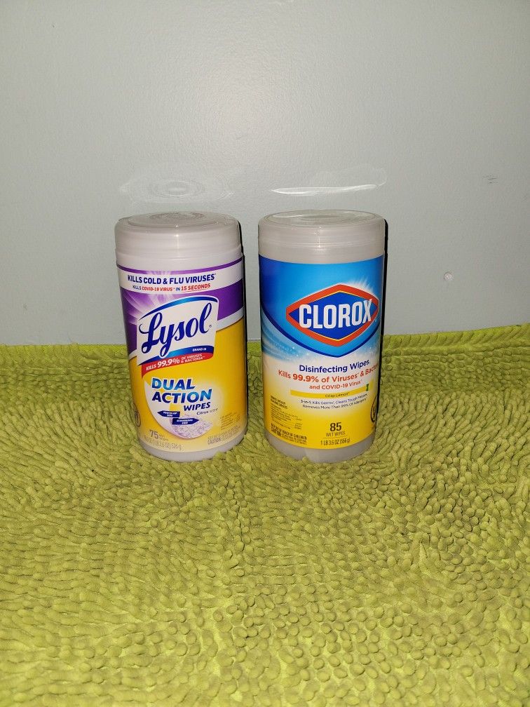 Lysol 75 Wipes/ Clorox 85 Wipes