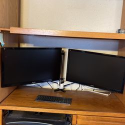 New Monitors View Sonic 27” And Triple Monitor Stand - Full Motion Articulating