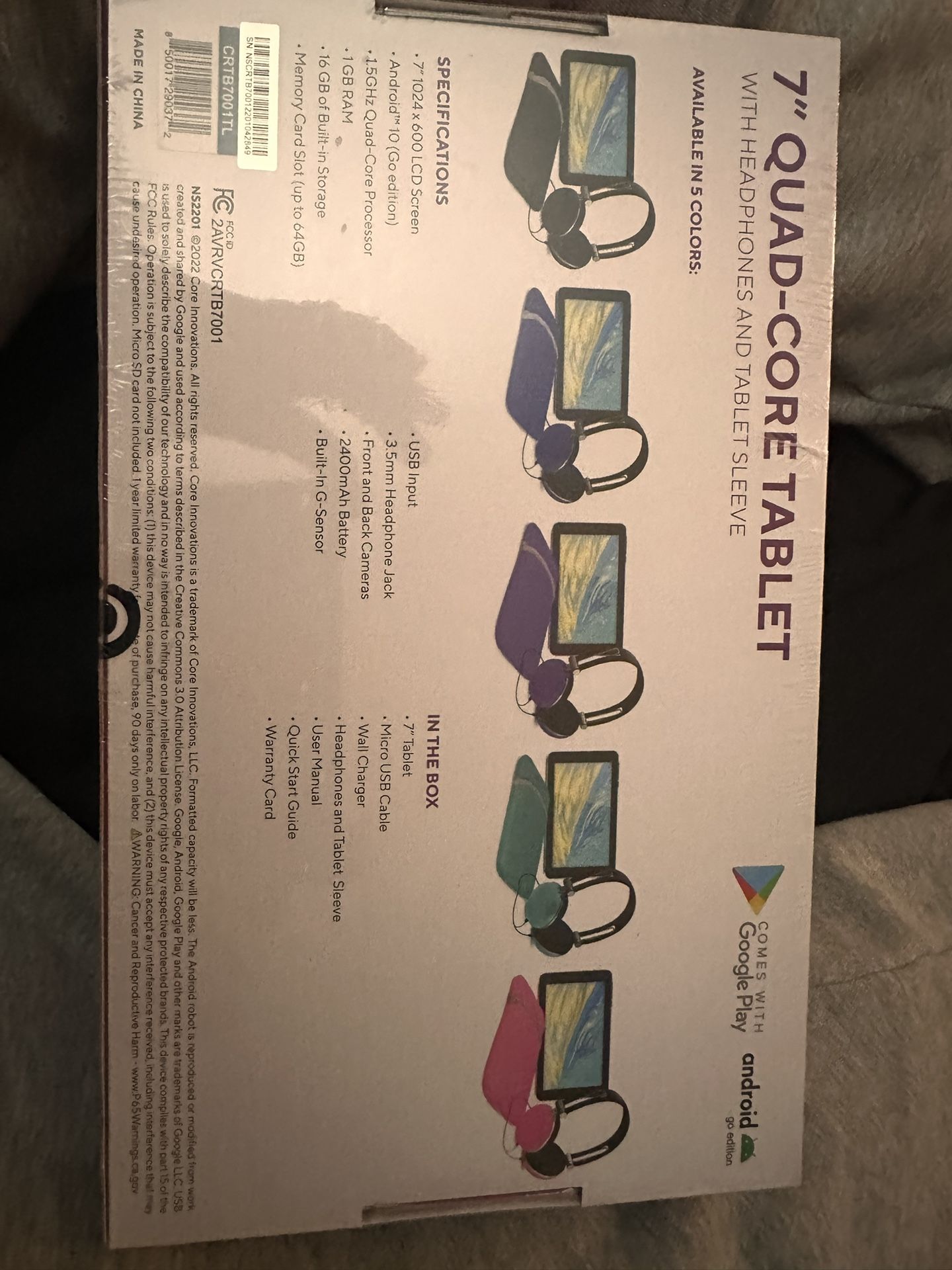 7 Inch Turquoise Tablet with Headphones