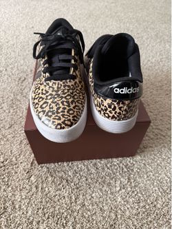 Adidas low top leopard print sneakers