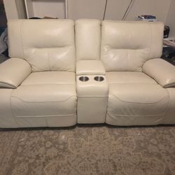 Bernsley Leather Dual Power Reclining Loveseat And Couch