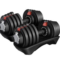 Adjustable Dumbbell Set 40 Lbs Adjustable Dumbbells Fast Adjust Dumbbell Weight Set with Anti-Slip Handle and Tray for Men/Women Home Gym St