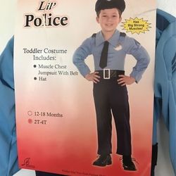 Halloween Costume Lil' Police Toddler Size 2T-4T Costume New