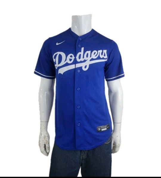 Men's Size Small Nike Los Angeles Dodgers LA Blue 2021 Authentic Baseball Jersey Blank Sewn