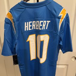 Chargers #10 Justin Herbert Nike Powder Blue Player Game Jersey  SIZE: MENS SMALL  
