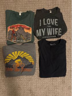 4 men’s mountain biking t shirts XL