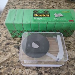 Scotch Magic Tape Dispenser, Record Player (C45-RECORD) + Tape Refills