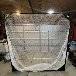 Portable hitting  net and softballs 