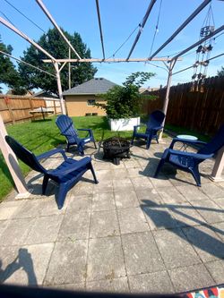 Adirondack chairs outdoor blue