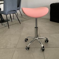 Lash Tech | Esthetician | Massage Therapist Chair - Pink Saddle Seat Swivel Chair 