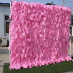 *White* Beige Feather Backdrop 