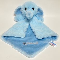 Aurora Lil Peanut Blue Plush Elephant Lovey Security Blanket - 16”