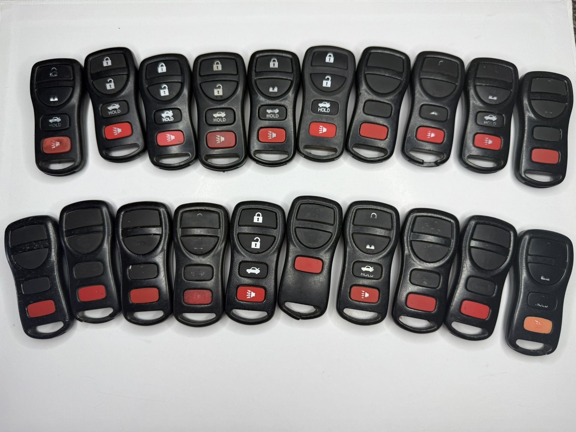 Original LOT of 20 Nissan & Infiniti Keyless OEM Remote Fob KBRASTU15 4 Buttons