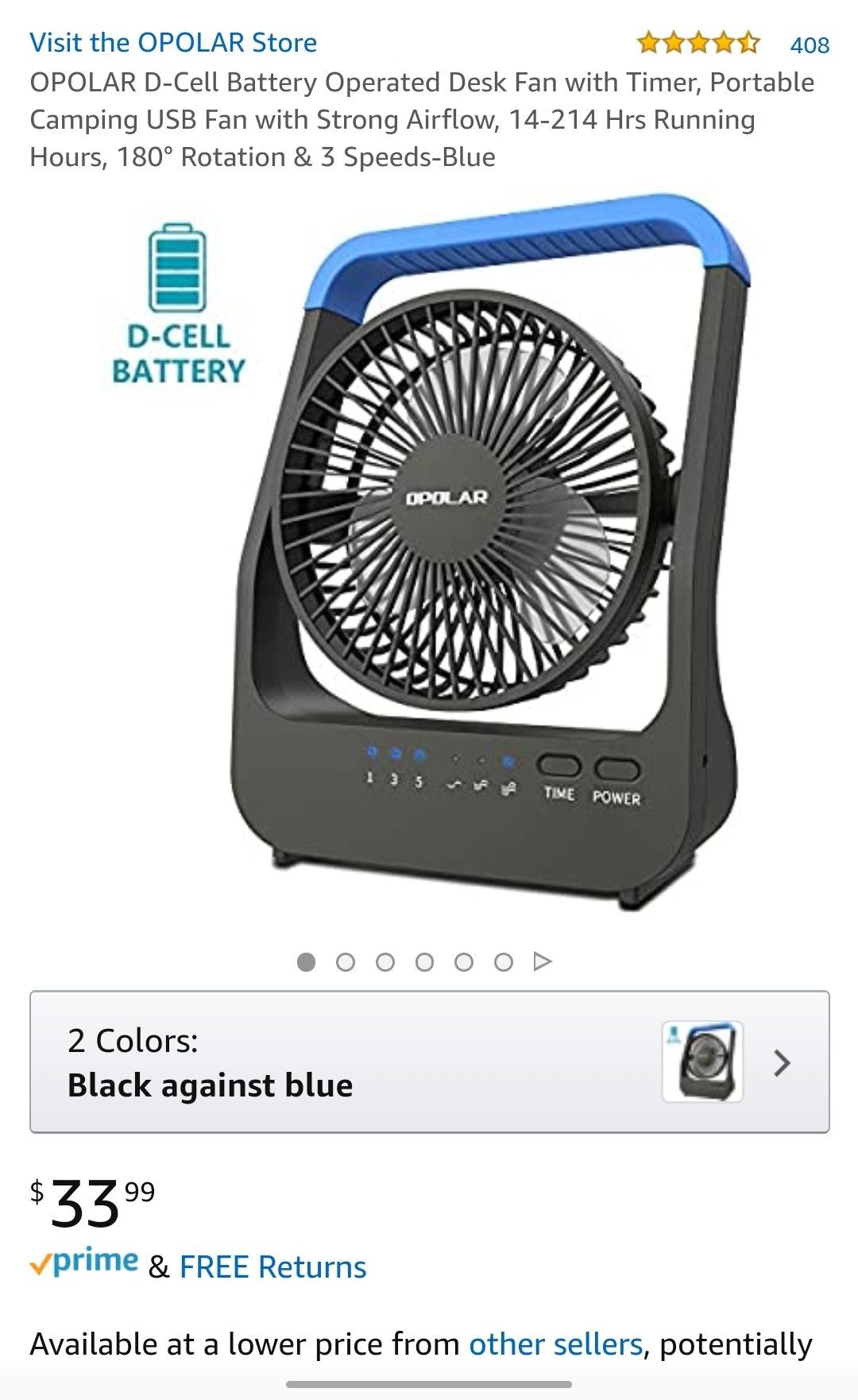 New desk fan battery operated