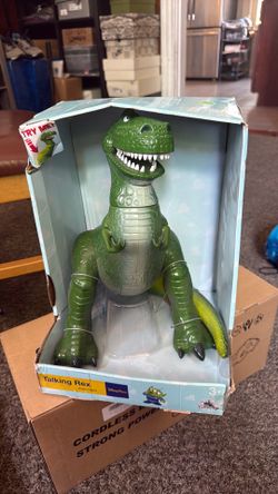 DISNEY PARKS TALKING REX ACTION FIGURE – FULLY ARTICULATED TOY STORY DINOSAUR WITH SOUND, SPEAKS 11 PHRASES, MOVABLE ARMS, LEGS, NECK, JAW & TAIL, PRE