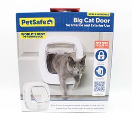 NIB PetSafe Big Cat Door 4-Way Lock Interior Exterior Pet Door Up to 25 lbs