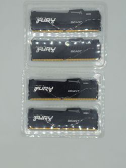 32GB (4x8GB) Kingston Fury Beast RGB DDR5 6000MT/s CL30