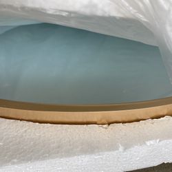 24 in. W x 24 in. H Modern Round Aluminum Framed Wall Bathroom Vanity Mirror in Gold