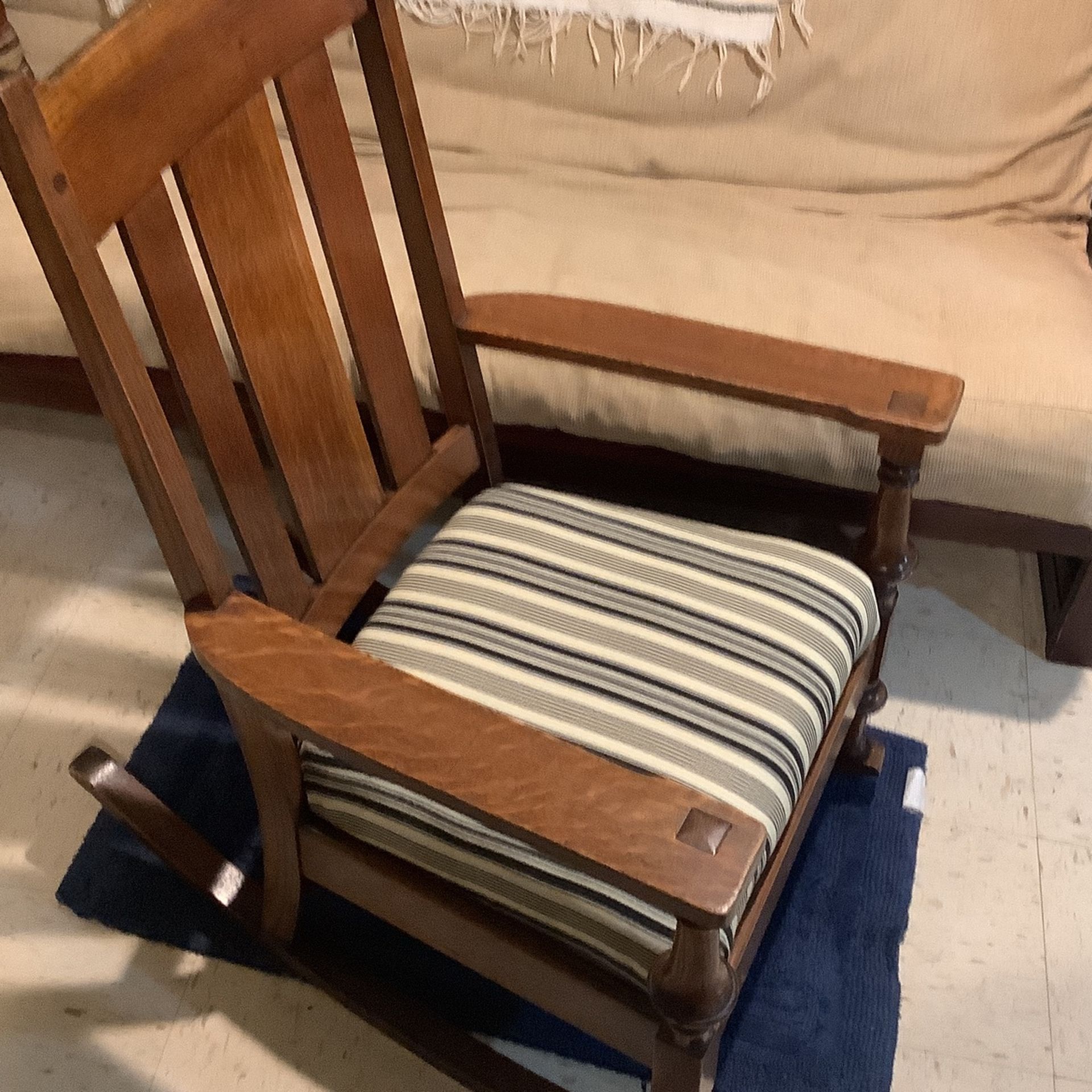 Rocker Rocking Chair Antique 100 Years Old EC Newly Recovered