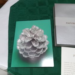 20 Glitter Papyrus Holiday Cone Cards