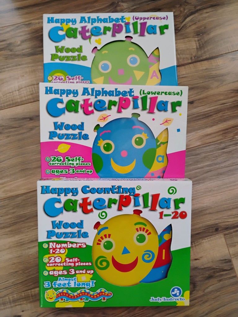 Caterpillar Wood Alphabet and Numbers 