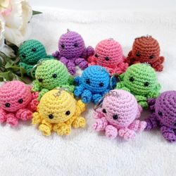Amigurumi Octopus keychain. Crochet octopus bag charm. Girl gift Friendship gift. Handmade Octopus. Backpack Charm