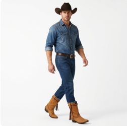 New - Paolo Fellicce Slouchy Western Boots Tan Leather Brazil Men’s 9.5