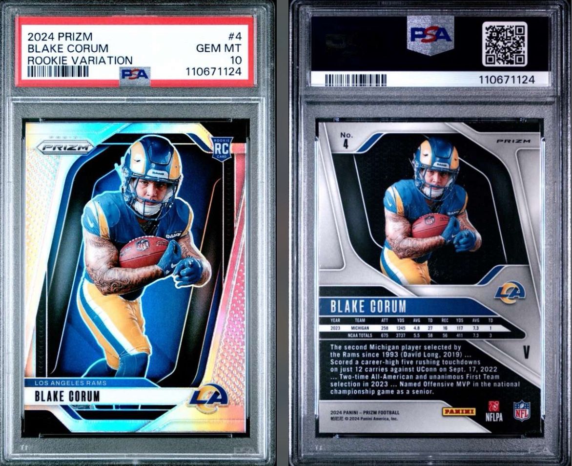 2024 Panini Prizm Blake Corum - Rookie Variation - PSA 10