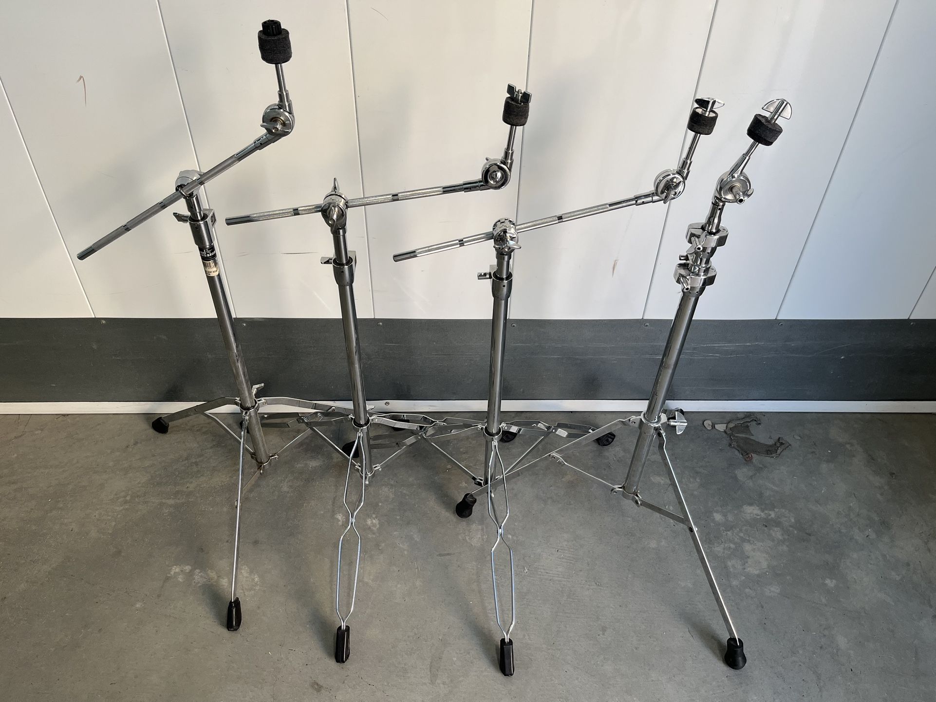 Drum Cymbal Stands X4. 3 Booms 1 Straight.