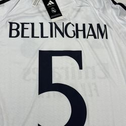 REAL MADRID BELLINGHAM HOME JERSEY 2024-25. SIZE XLARGE. 