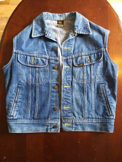 Vintage Lee Denim Trucker Jacket Vest Medium