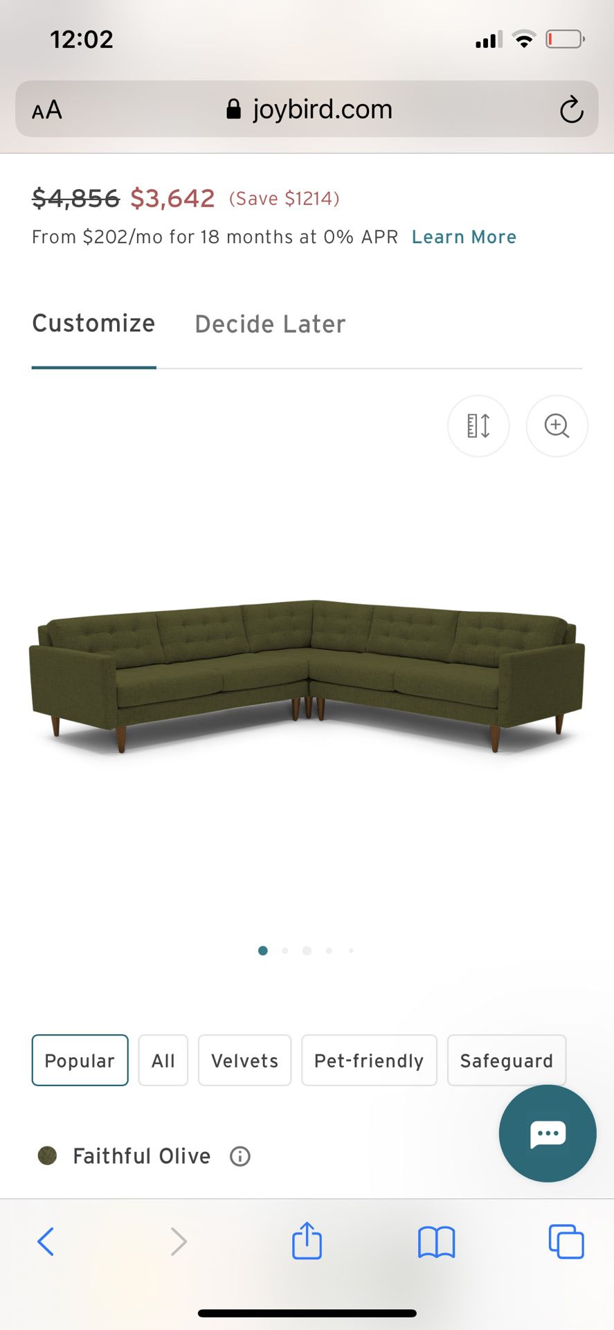 Sectional  Couch- Joy Bird