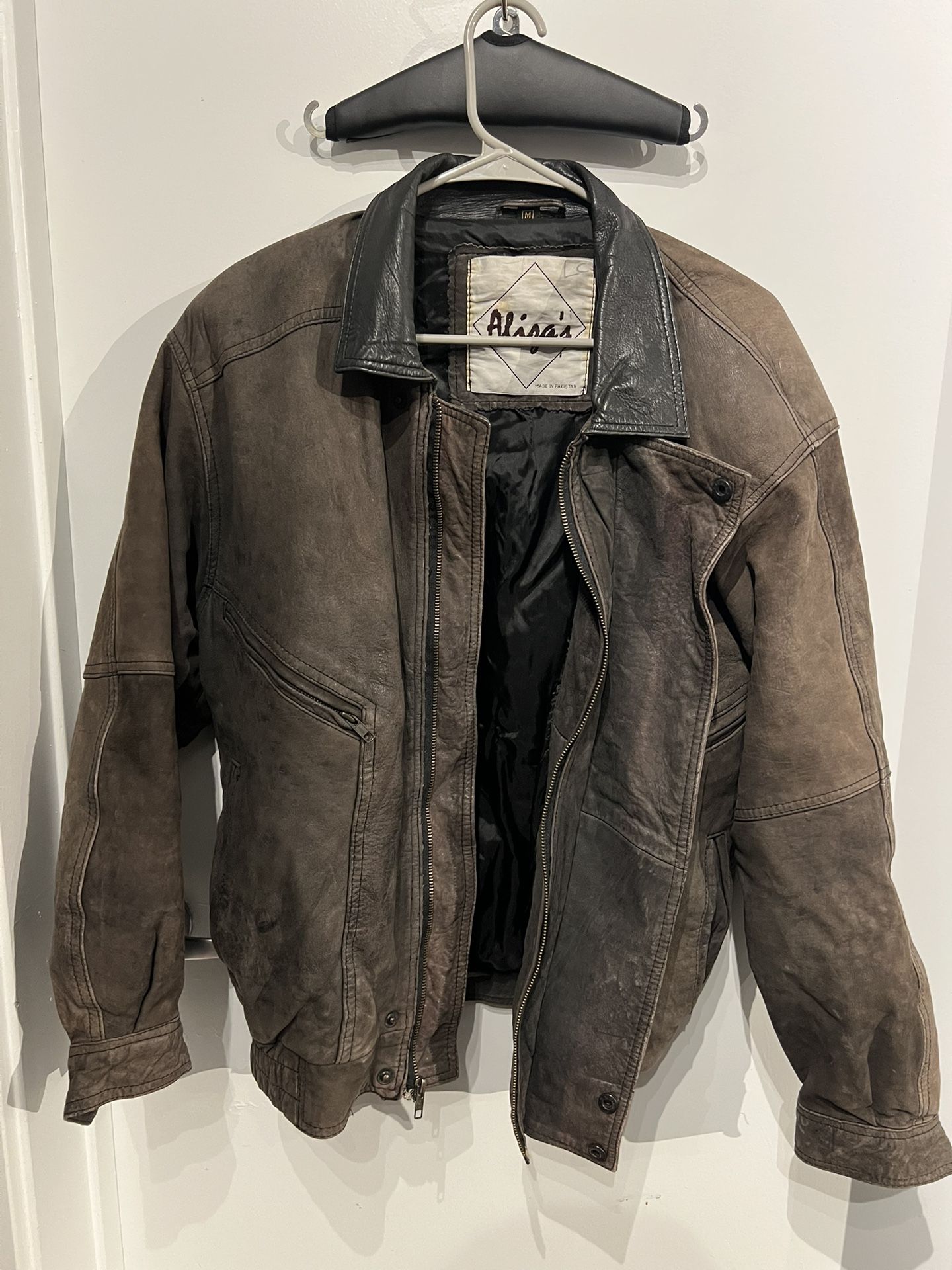 Vintage Leather Bomber Jacket